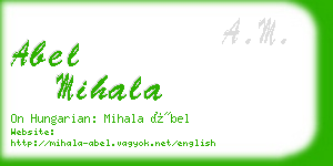 abel mihala business card